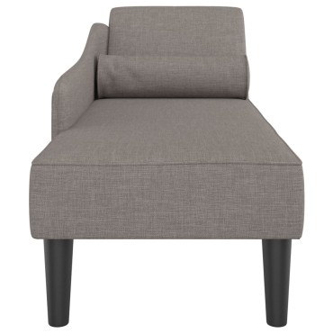 vidaXL Ανάκλιντρο Taupe Υφασμάτινο με Μαξιλάρια 111x54cm 1 τεμ.