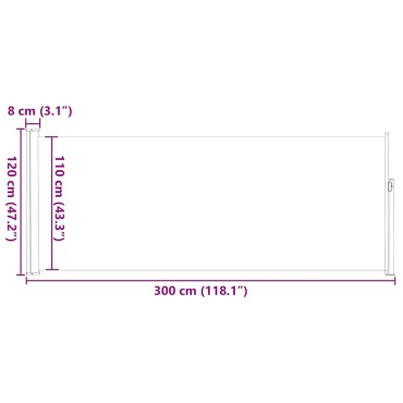 vidaXL Σκίαστρο Πλαϊνό Συρόμενο Γκρι 117x314 εκ.