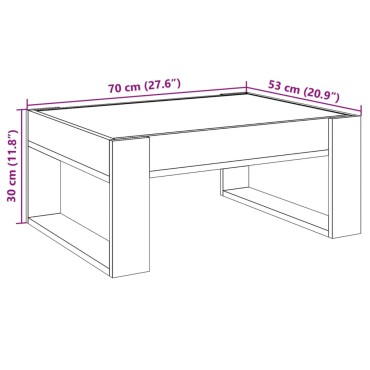 vidaXL Τραπεζάκι Σαλονιού Άπειρο Φως LED Sonoma Δρυς 70x53x30cm 1 τεμ.
