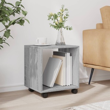 vidaXL Ντουλάπι Με Ροδάκια Γκρι Sonoma 37x33x42,5cm Επεξεργ. Ξύλο 1 τεμ.