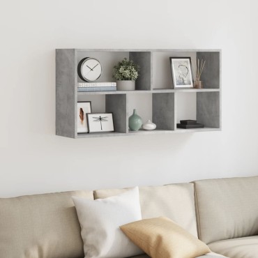 vidaXL Ραφιέρα Τοίχου Γκρι Σκυροδέματος 100x25x50cm από Επεξ. Ξύλο 1 τεμ.