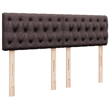 vidaXL Κρεβάτι Boxspring με Στρώμα Σκούρο Καφέ 160x200 εκ Υφασμάτινο