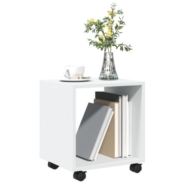vidaXL Ντουλάπι Τροχήλατο Λευκό 37x33x42,5cm από Επεξ. Ξύλο 1 τεμ.