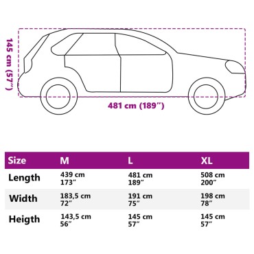 vidaXL Κουκούλα Αυτοκινήτου για SUV Γκρι L από Ύφασμα Non Woven