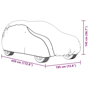 vidaXL Κουκούλα Αυτοκινήτου για SUV με Ιμάντες και Κλιπ Ασημί M