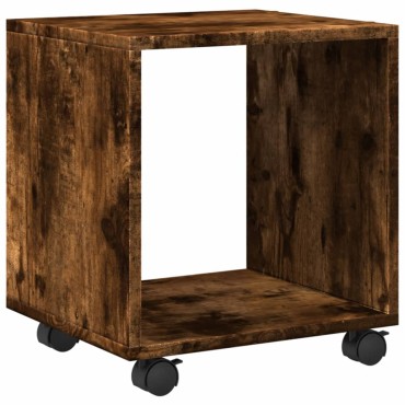 vidaXL Ντουλάπι Με Ροδάκια Καπνιστή Δρυς 37x33x42,5cm Επεξ. Ξύλο 1 τεμ.