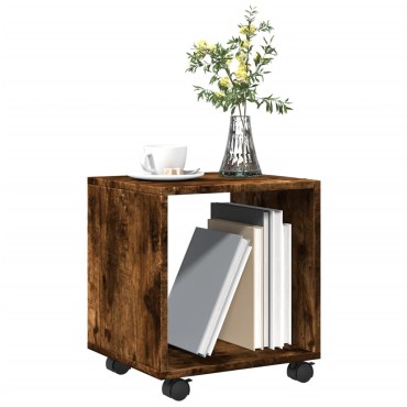 vidaXL Ντουλάπι Με Ροδάκια Καπνιστή Δρυς 37x33x42,5cm Επεξ. Ξύλο 1 τεμ.