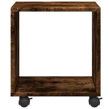 vidaXL Ντουλάπι Με Ροδάκια Καπνιστή Δρυς 37x33x42,5cm Επεξ. Ξύλο 1 τεμ.