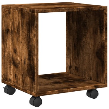 vidaXL Ντουλάπι Με Ροδάκια Καπνιστή Δρυς 37x33x42,5cm Επεξ. Ξύλο 1 τεμ.