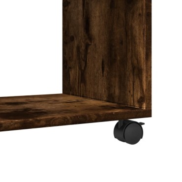 vidaXL Ντουλάπι Με Ροδάκια Καπνιστή Δρυς 37x33x42,5cm Επεξ. Ξύλο 1 τεμ.