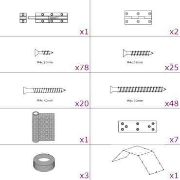 vidaXL Κοτέτσι 268x100x190 εκ. Μεταλλικό