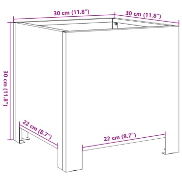 vidaXL Ζαρντινιέρες Κήπου 2 τεμ. Ανθρακί 30x30x30 εκ. από Ατσάλι