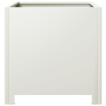 vidaXL Ζαρντινιέρες Κήπου 2 τεμ. Λευκό 40x40x40 εκ. από Ατσάλι
