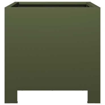 vidaXL Ζαρντινιέρες Κήπου 2 τεμ. Λαδί 30x30x30 εκ. από Ατσάλι