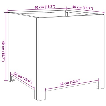 vidaXL Ζαρντινιέρες Κήπου 2 τεμ. Μαύρο 40x40x40 εκ. από Ατσάλι