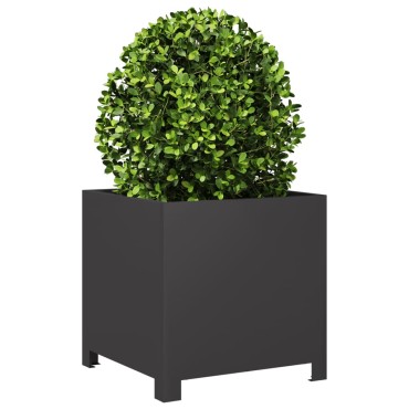 vidaXL Ζαρντινιέρες Κήπου 2 τεμ. Μαύρο 40x40x40 εκ. από Ατσάλι