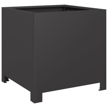 vidaXL Ζαρντινιέρες Κήπου 2 τεμ. Μαύρο 40x40x40 εκ. από Ατσάλι