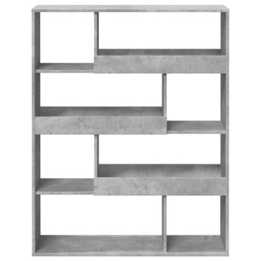 vidaXL Βιβλιοθήκη Γκρι Σκυροδέματος 100x33x125,5cm Επεξεργ. Ξύλο 1 τεμ.