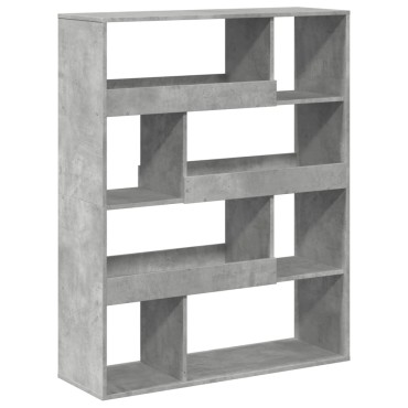 vidaXL Βιβλιοθήκη Γκρι Σκυροδέματος 100x33x125,5cm Επεξεργ. Ξύλο 1 τεμ.