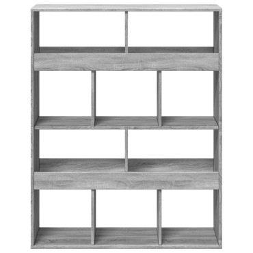 vidaXL Βιβλιοθήκη/Διαχωριστικό Χώρου Γκρι 100x33x125,5cm Επεξ. Ξύλο 1 τεμ.