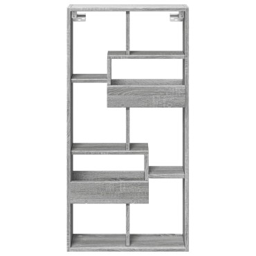 vidaXL Ντουλάπι Τοίχου Γκρι Sonoma 50x15x100cm Επεξεργασμένο Ξύλο 1 τεμ.
