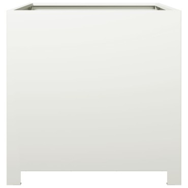 vidaXL Ζαρντινιέρα Κήπου Λευκό 50 x 50 x 50 εκ από Ατσάλι