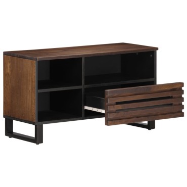 vidaXL Έπιπλο Τηλεόρασης Καφέ 80x34x46cm Μασίφ Ξύλο Μάνγκο 1 τεμ.