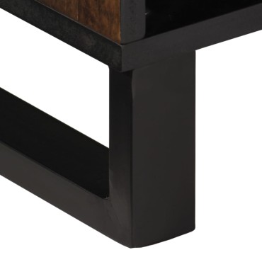 vidaXL Έπιπλο Τηλεόρασης Καφέ 80x34x46cm Μασίφ Ξύλο Μάνγκο 1 τεμ.