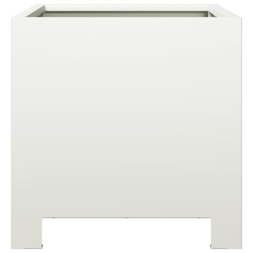 vidaXL Ζαρντινιέρα Κήπου Λευκή 30x30x30 εκ. από Ατσάλι