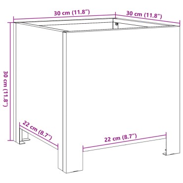 vidaXL Ζαρντινιέρα Κήπου Λευκή 30x30x30 εκ. από Ατσάλι