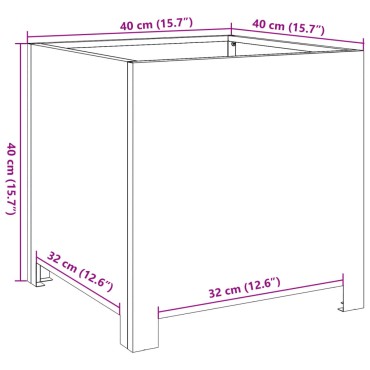 vidaXL Ζαρντινιέρα Κήπου Ανθρακί 40x40x40 εκ. από Ατσάλι