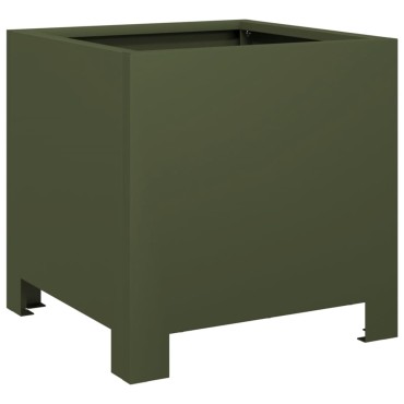 vidaXL Ζαρντινιέρα Κήπου Λαδί 40x40x40 εκ. από Ατσάλι