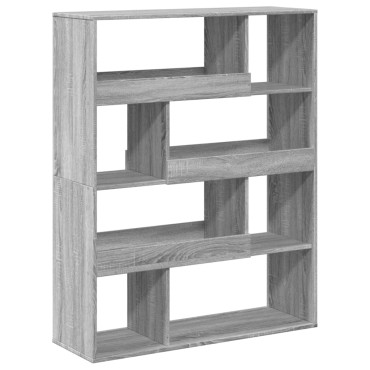 vidaXL Βιβλιοθήκη/Διαχωριστικό Χώρου Γκρι 100x33x125,5cm Επεξ. Ξύλο 1 τεμ.