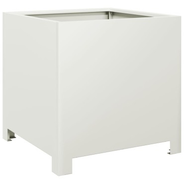 vidaXL Ζαρντινιέρα Λευκή 40 x 40 x 40 εκ. από Ατσάλι