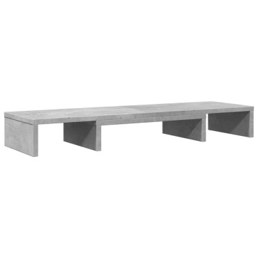 vidaXL Βάση Οθόνης Ρυθμιζ. Γκρι Σκυρ. 80x24x10,5 εκ. Επεξεργ. Ξύλο
