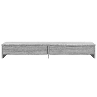 vidaXL Βάση Οθόνης με Συρτάρια Γκρι Sonoma 100x27x15 εκ. Επεξεργ. Ξύλο
