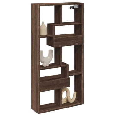 vidaXL Ντουλάπι Τοίχου Καφέ Δρυς 50x15x100cm Επεξεργασμένο Ξύλο 1 τεμ.