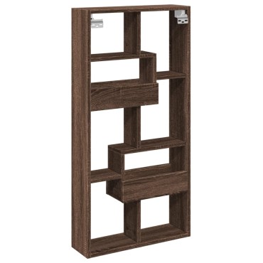 vidaXL Ντουλάπι Τοίχου Καφέ Δρυς 50x15x100cm Επεξεργασμένο Ξύλο 1 τεμ.