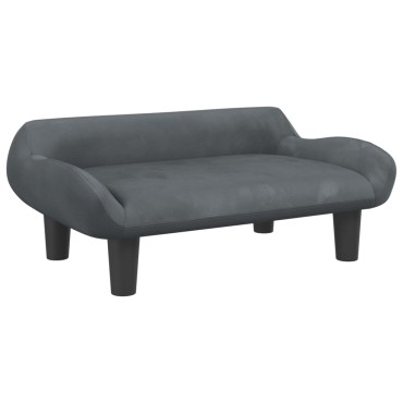 vidaXL Καναπές Παιδικός Σκούρο Γκρι 70x40x24cm από Βελούδο 1 τεμ.