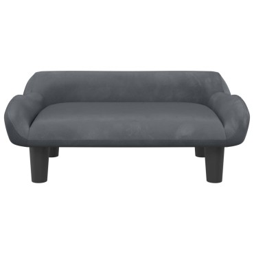 vidaXL Καναπές Παιδικός Σκούρο Γκρι 70x40x24cm από Βελούδο 1 τεμ.