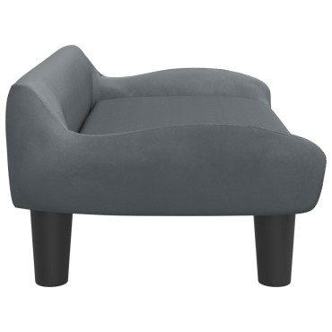 vidaXL Καναπές Παιδικός Σκούρο Γκρι 70x40x24cm από Βελούδο 1 τεμ.