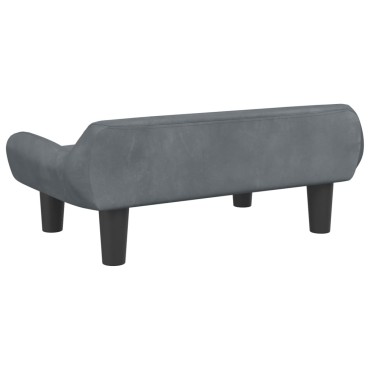 vidaXL Καναπές Παιδικός Σκούρο Γκρι 70x40x24cm από Βελούδο 1 τεμ.