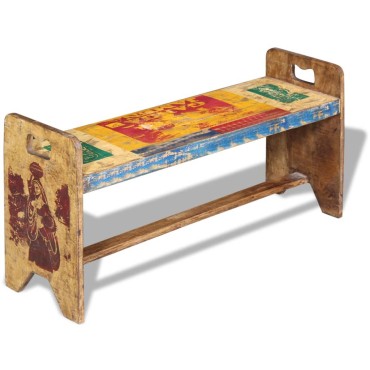 vidaXL Παγκάκι Cola από 100x30x50cm Μασίφ Ανακυκλωμένο Ξύλο 1 τεμ.