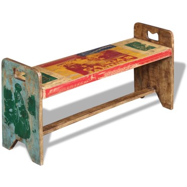 vidaXL Παγκάκι Cola από 100x30x50cm Μασίφ Ανακυκλωμένο Ξύλο 1 τεμ.