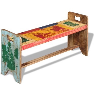 vidaXL Παγκάκι Cola από 100x30x50cm Μασίφ Ανακυκλωμένο Ξύλο 1 τεμ.