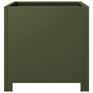vidaXL Ζαρντινιέρες Κήπου 2 τεμ. Λαδί 40x40x40 εκ. από Ατσάλι