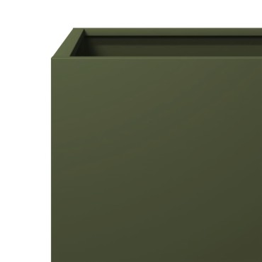 vidaXL Ζαρντινιέρες Κήπου 2 τεμ. Λαδί 40x40x40 εκ. από Ατσάλι