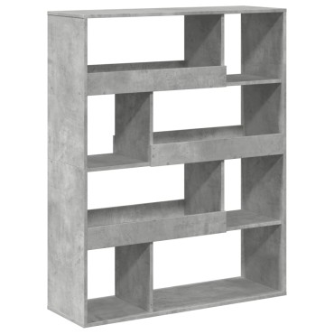 vidaXL Βιβλιοθήκη/Διαχωριστικό Χώρου Γκρι 100x33x125,5cm Επεξ. Ξύλο 1 τεμ.