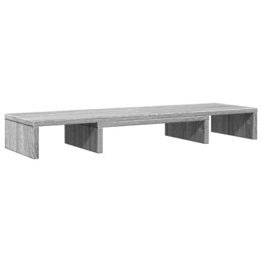 vidaXL Βάση Οθόνης Ρυθμιζ. Γκρι Sonoma 80x24x10,5 εκ. Επεξεργ. Ξύλο