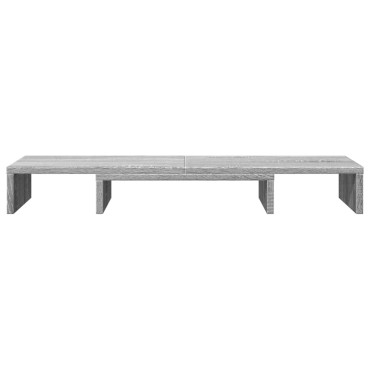 vidaXL Βάση Οθόνης Ρυθμιζ. Γκρι Sonoma 80x24x10,5 εκ. Επεξεργ. Ξύλο